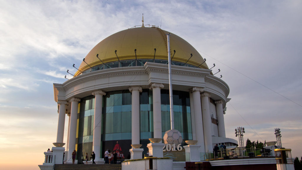 The golden dome of the Lebua at State Tower in Sirocco Bar, Bangkok